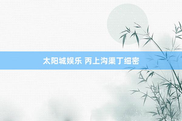 太阳城娱乐 丙上沟渠丁细密