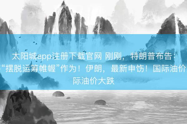 太阳城app注册下载官网 刚刚，特朗普布告：暂停“摆脱运筹帷幄”作为！伊朗，最新申饬！国际油价大跌